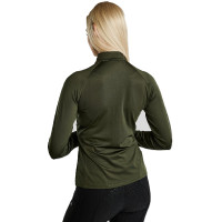 Polo de invierno de manga larga MoErica con media cremallera rosa empolvado Montar Oliva Verde