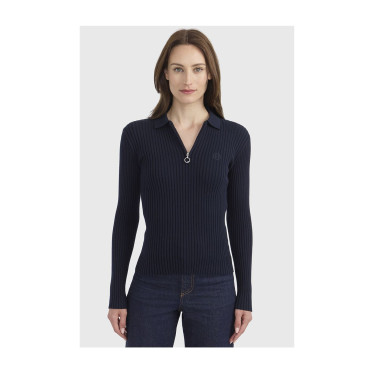 Polo ecuestre mujer manga larga Harcour Celeste | Equi-Clic Polo ecuestre mujer manga larga Harcour Celeste | Equi-Clic