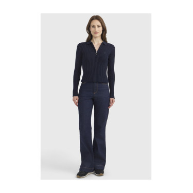 Polo ecuestre mujer manga larga Harcour Celeste | Equi-Clic Polo ecuestre mujer manga larga Harcour Celeste | Equi-Clic