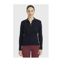 Polo ecuestre mujer manga larga Harcour Celeste | Equi-Clic Polo ecuestre mujer manga larga Harcour Celeste | Equi-Clic