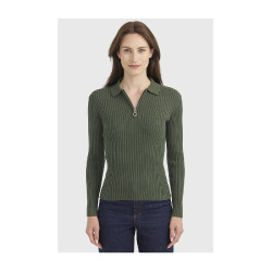Polo ecuestre mujer manga larga Harcour Celeste | Equi-Clic