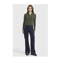 Polo ecuestre mujer manga larga Harcour Celeste | Equi-Clic