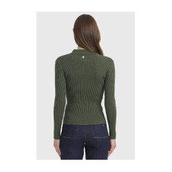 Polo ecuestre mujer manga larga Harcour Celeste | Equi-Clic