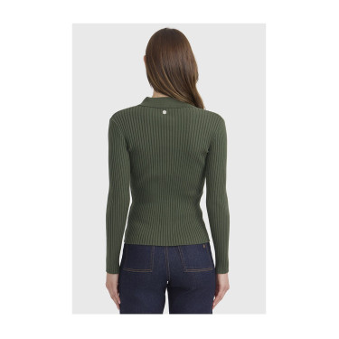 Polo ecuestre mujer manga larga Harcour Celeste | Equi-Clic