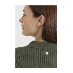 Polo ecuestre mujer manga larga Harcour Celeste | Equi-Clic