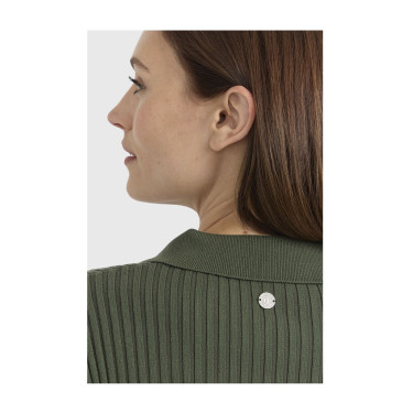 Polo ecuestre mujer manga larga Harcour Celeste | Equi-Clic