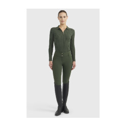 Polo ecuestre mujer manga larga Harcour Celeste | Equi-Clic