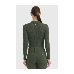 Polo ecuestre mujer manga larga Harcour Celeste | Equi-Clic