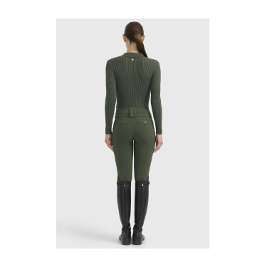 Polo ecuestre mujer manga larga Harcour Celeste | Equi-Clic
