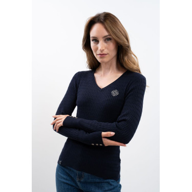 Jersey ecuestre V-neck Harcour x Versailles mujer Jersey ecuestre V-neck Harcour x Versailles mujer