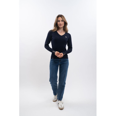 Jersey ecuestre V-neck Harcour x Versailles mujer Jersey ecuestre V-neck Harcour x Versailles mujer