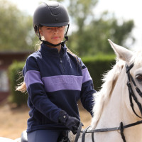Forro polar con cremallera de un cuarto Equestrian para joven jinete Shires Aubrion Medianoche / brezo