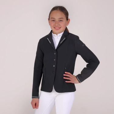 Chaqueta de concurso Optima LX joven jinete Shires Aubrion Negro