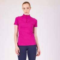 Capa base de manga corta React Shires Aubrion Fucsia Rosa