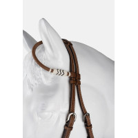 brida western de una oreja con decoración de rawhide