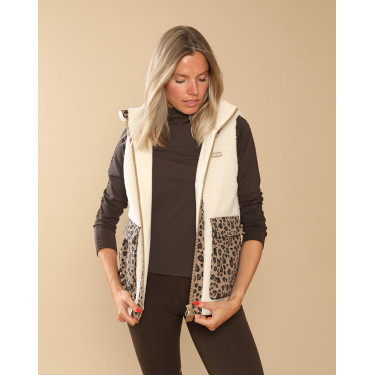 Chaqueta acolchada Charlie GEM Equitación Ecru / leopardo