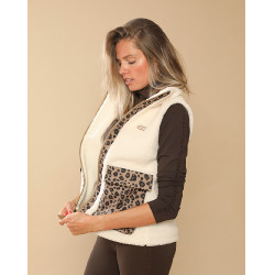 Chaqueta acolchada Charlie GEM Equitación Ecru / leopardo