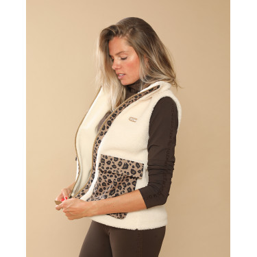 Chaqueta acolchada Charlie GEM Equitación Ecru / leopardo