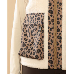 Chaqueta acolchada Charlie GEM Equitación Ecru / leopardo