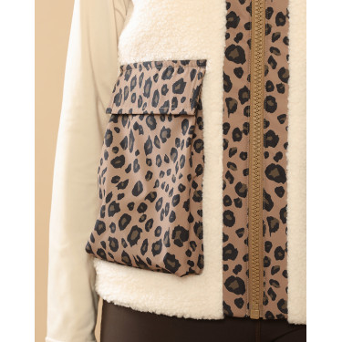Chaqueta acolchada Charlie GEM Equitación Ecru / leopardo