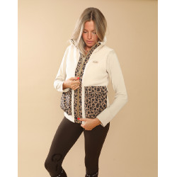 Chaqueta acolchada Charlie GEM Equitación Ecru / leopardo