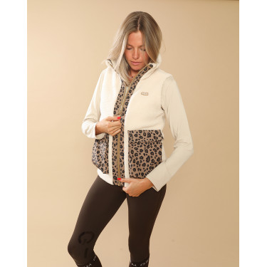 Chaqueta acolchada Charlie GEM Equitación Ecru / leopardo