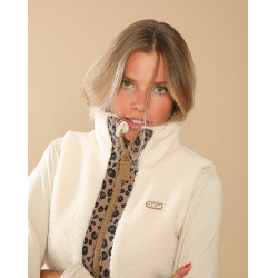 Chaqueta acolchada Charlie GEM Equitación Ecru / leopardo