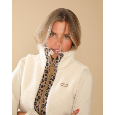 Chaqueta acolchada Charlie GEM Equitación Ecru / leopardo