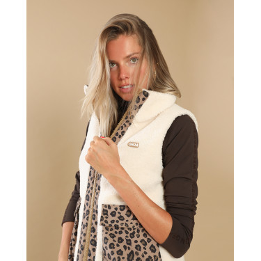 Chaqueta acolchada Charlie GEM Equitación Ecru / leopardo