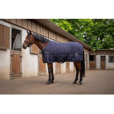 Manta de establo para caballo 600D 3 capas Equithème Manta de establo para caballo 600D 3 capas Equithème