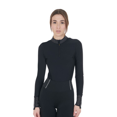 Polo técnica de mujer de entrenamiento con strass Equestro