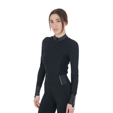 Polo técnica de mujer de entrenamiento con strass Equestro