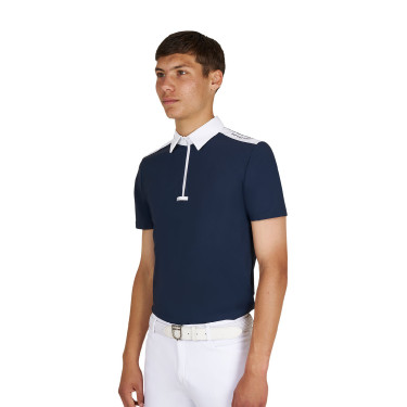 Polo de concurso para hombre slim fit de manga corta Equestro