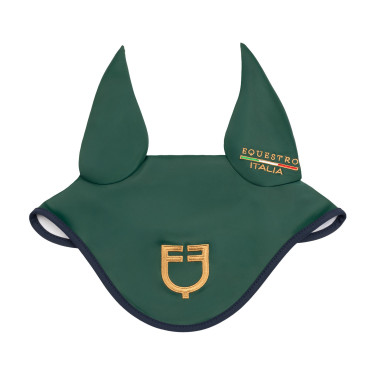 Caperuza en tejido técnico Equestro X Fise 100 Verde salvia profundo / bosque azul