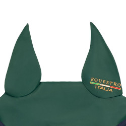 Caperuza en tejido técnico Equestro X Fise 100 Verde salvia profundo / bosque azul