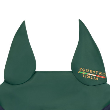 Caperuza en tejido técnico Equestro X Fise 100 Verde salvia profundo / bosque azul