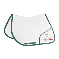 Manta de salto con logo bordado Equestro X Fise 100 Blanco / verde salvia profundo