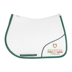 Manta de salto con logo bordado Equestro X Fise 100 Blanco / verde salvia profundo