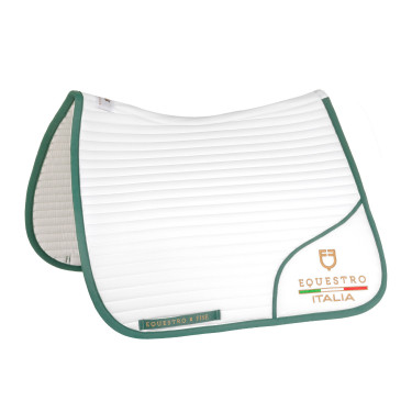 Sudadera de doma con logo bordado Equestro X Fise 100 Blanco / verde salvia profundo