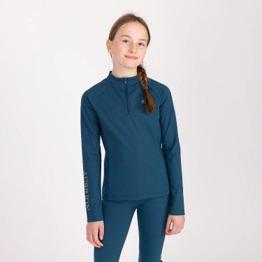 Capa base de invierno de manga larga Aubrion Equestrian para joven jinete Azul Estate Capa base de invierno de manga larga Aubrion Equestrian para joven jinete Azul Estate