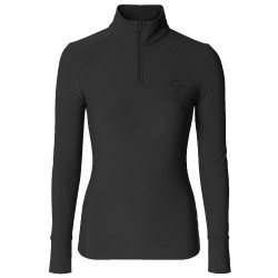 Camiseta Activa de Cuello Alto AH26 Mujer Negro