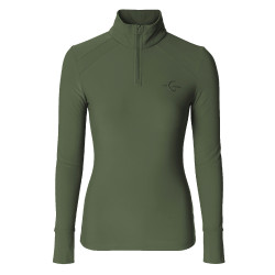 Camiseta Activa de Cuello Alto AH26 Mujer Verde bosque