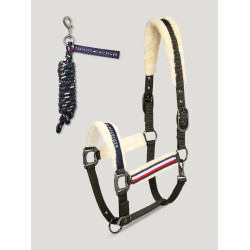 Cabezada y ramal Tommy Hilfiger Equestrian Yale con borreguillo Verde camuflaje