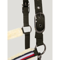 Cabezada y ramal Tommy Hilfiger Equestrian Yale con borreguillo Verde camuflaje