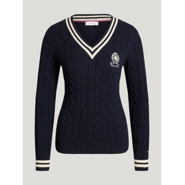 Jersey de mujer con cuello de pico de ochos Roseville Tommy Hilfiger Equestrian