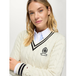 Jersey de mujer con cuello de pico de ochos Roseville Tommy Hilfiger Equestrian