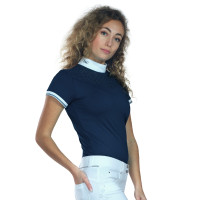 Polo mujer Cassia Flags & Cup manga corta Azul marino