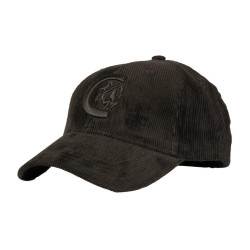 Gorra de pana verde oscuro Negro