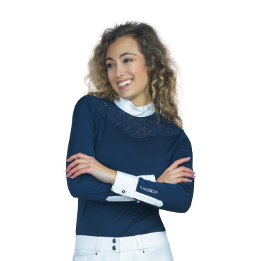 Polo mujer Cassia Flags & Cup manga larga Azul marino