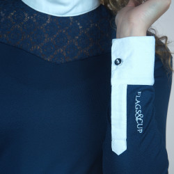 Polo mujer Cassia Flags & Cup manga larga Azul marino